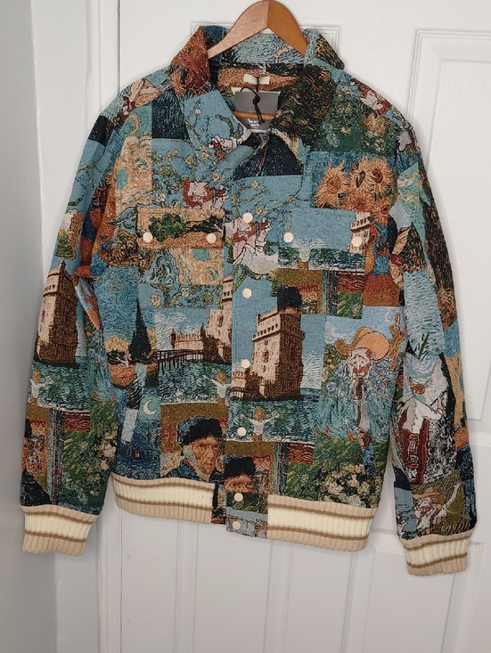 majestik Other - Vintage-Inspired Tapestry Bomber Jacket in Multi-Color